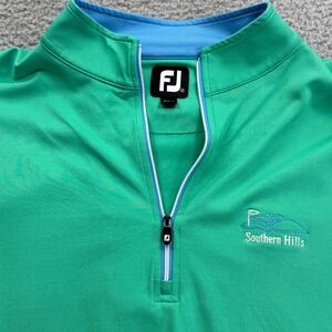 Footjoy FJ Golf Vest‎ Green Quarter Zip Mens Medium Southern Hills Embroidered